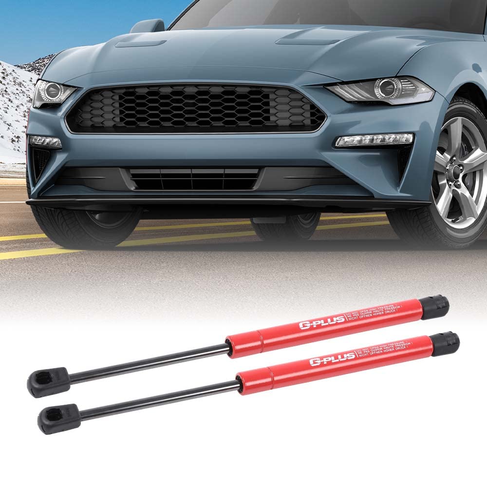 G-PLUS Racing Hood Lift Strut Damper Shock Set- Complete Kit Red Compatible with Ford Racing 15-21