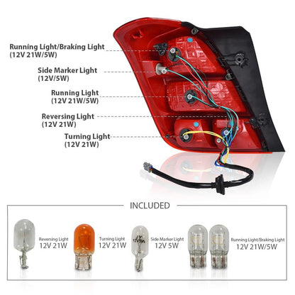G-PLUS Tail Light Brake Lamp W/Bulbs Compatible with Chevy Trax 2013-2016/LS 2017-2019 GM2801272, 42599455 Red Lens Chrome Housing Right Passenger Side Luces Traseras Rear Brake Lamps Assembly