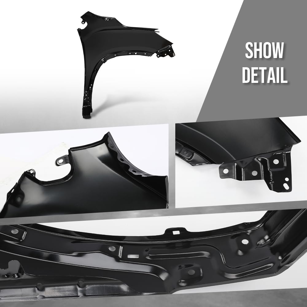 G-PLUS Front Right Passenger Side Fender Assembly Compatible with Chevy Trax 2017-2022 GM1241403, 42334474 Black