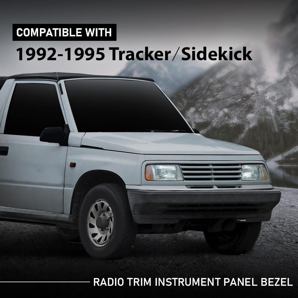 G-PLUS Dash Radio AC Bezel Panel Trim, Compatible with Geo Tracker/Suzuki Sidekick 1992 1993 1994 1995 Black Dash Panel
