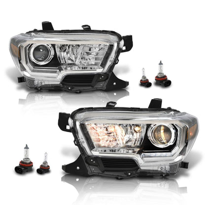 G-PLUS LED Headlight Assembly Left and Right Side w/LED Daytime Running Compatible with Toyota Tacoma 2016-2023 81150-04270, TO2502244 OEM Fit Standard 2 PCS White