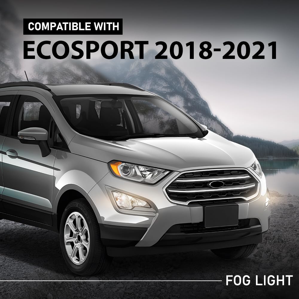 G-PLUS Front Right Fog Light Lamps Assembly, Compatible with Ford Ecosport 2018-2021, Passenger Side