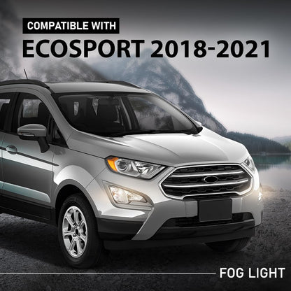 G-PLUS Front Right Fog Light Lamps Assembly, Compatible with Ford Ecosport 2018-2021, Passenger Side