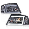 G-PLUS LED DRL Headlights Fit Ford F150 2004-2008,Fit Lincoln Mark Lt 2006-2008(NOT Fit 04 F150 Heritage/Flareside Beds), Headlamps Assembly,Smoky Lens Chrome Housing Clear Reflector
