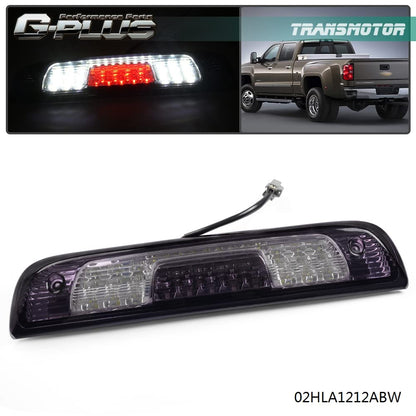 G-PLUS Rear LED Third Brake Light Compatible With 2014-2018 Chevy Silverado/GMC Sierra1500/2500HD/3500,3RD Cargo Led Tail Lamps Chrome Housing,Smoky Clear Lens