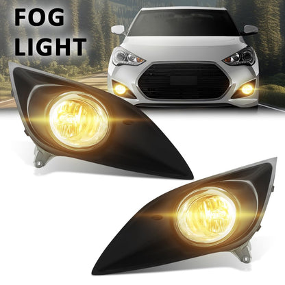 G-PLUS Pair Fog Lights Lamps Assembly, Compatible with Hyundai Veloster Turbo 2013-2016, LH Driver & RH Right Side 2PCS, 865232V500, 865242V500