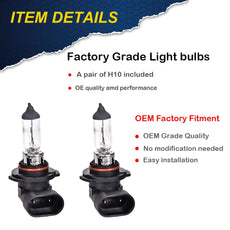 G-PLUS Fog Lights for Ford F250 F350 F450 F550 Super Duty 2005-2007 Ford Excursion 2005 Clear Lens Front View