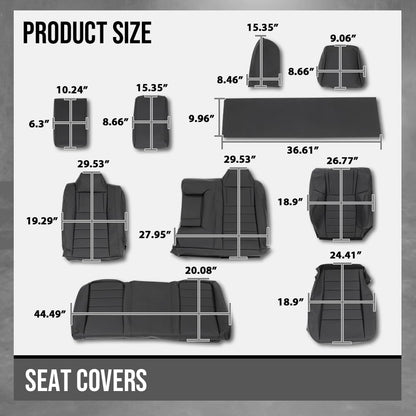 G-PLUS Front & Rear Seat Covers Full Set Compatible with Dodge Challenger SE SXT RT 2011-2014 (NOT Fit SRT8) Black