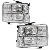 G-PLUS Headlights Assembly, Fit Chevy Silverado 2007-2013,Fit Silverado 2500 3500 & HD 2007-2014 Clear Lens Chrome Housing Clear Reflector,faros delanteros