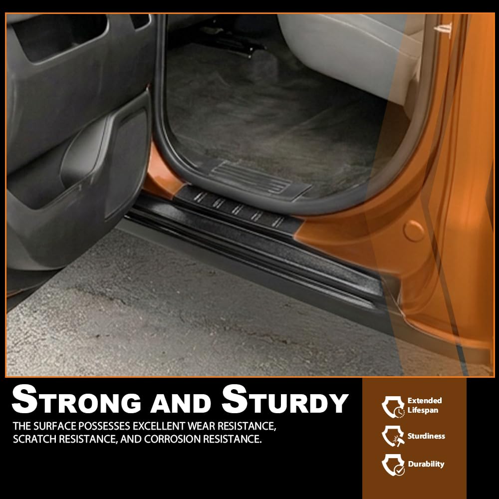 G-PLUS Rocker Panel Covers Compatible with Chevy Silverado 1500 Extended Cab 2014-2018 Black
