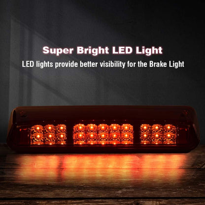 G-PLUS Rear Third Brake Light Led Tail Light Compatible With 2004-2008 Ford F150 Explorer 3RD Cargo Led,Red Housing