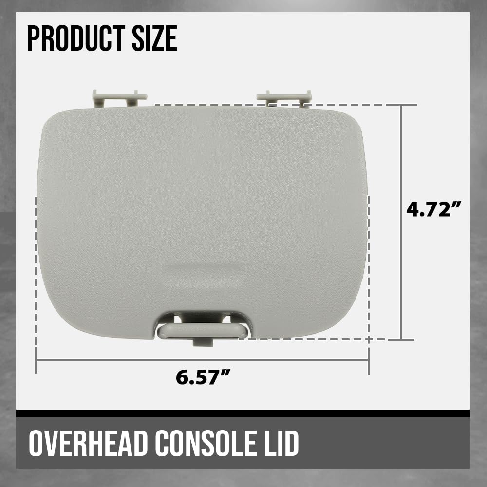 G-PLUS Overhead Console Lid Compatible with Ford F250 F350 F450 F550 Super Duty 2002-2004 Fit Models Without Sun/Moon Roof 2C3Z7811586CAB Gray