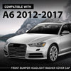 G-PLUS Pair Front Bumper Headlight Washer Cover Cap, Compatible with Audi A6 C7 2012-2017, Left Driver & Right Passenger Side 2PCS, 4G0955275, 4G0955276
