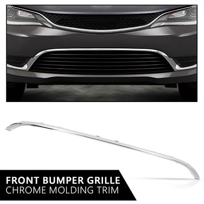 G-PLUS Front Center Bumper Trim Compatible with Chrysler 200 (submodel: C, Limited, LX, S) 2015-2017 68203029AB CH1044120 Chrome