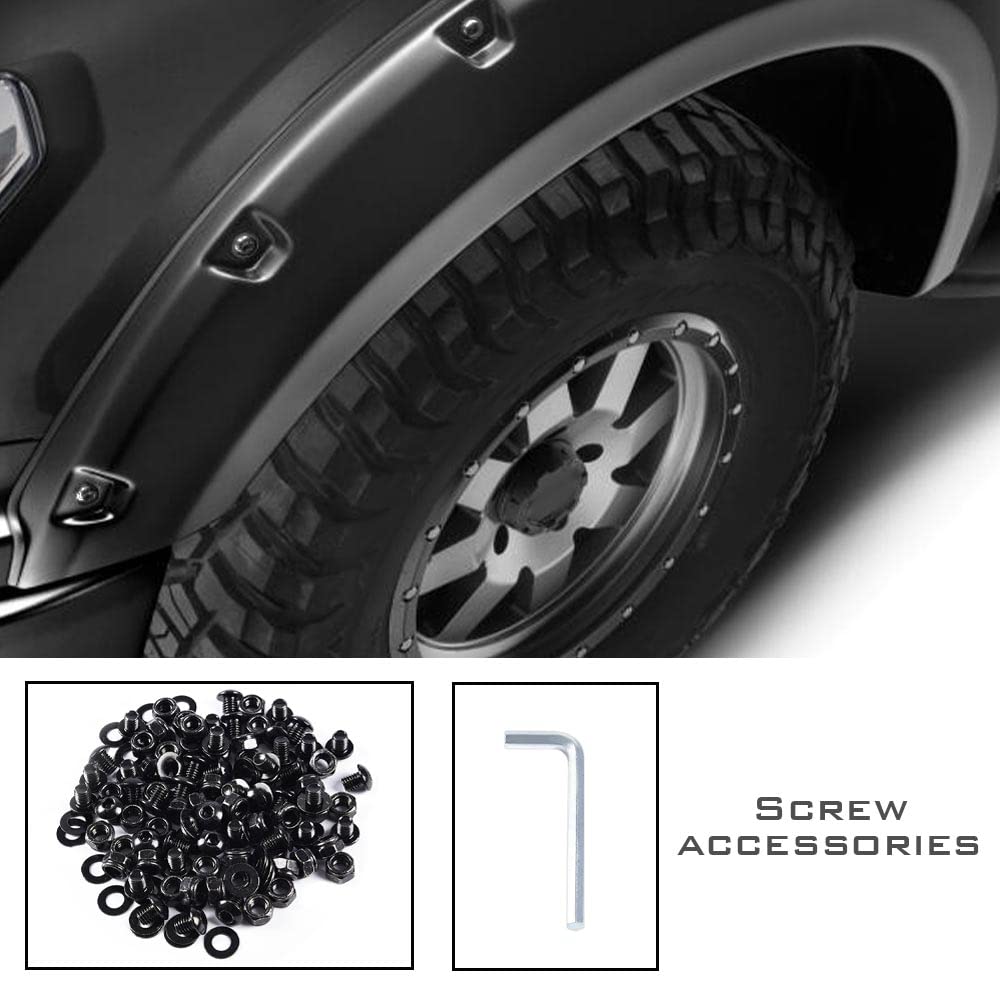 G-PLUS Universal Fender Flares Screw/Bolt Hardware Kit Set Compatible with Universal Car Models Black