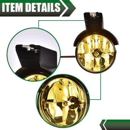 G-PLUS Front Bumper Fog Light Compatible with Dodge Dakota Pickup Truck 1997-2000/Durango SUV 1998-2000 Driving Fog Lamps Driver & Passenger Side Pair,Yellow lens
