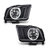 G-PLUS LED Headlights Assembly Compatible with Ford Mustang 2005-2009 7R3Z13008D, 7R3Z13008C Bumper Headlamps Left & Right Clear Lens Black Housing Amber Reflector faros delanteros