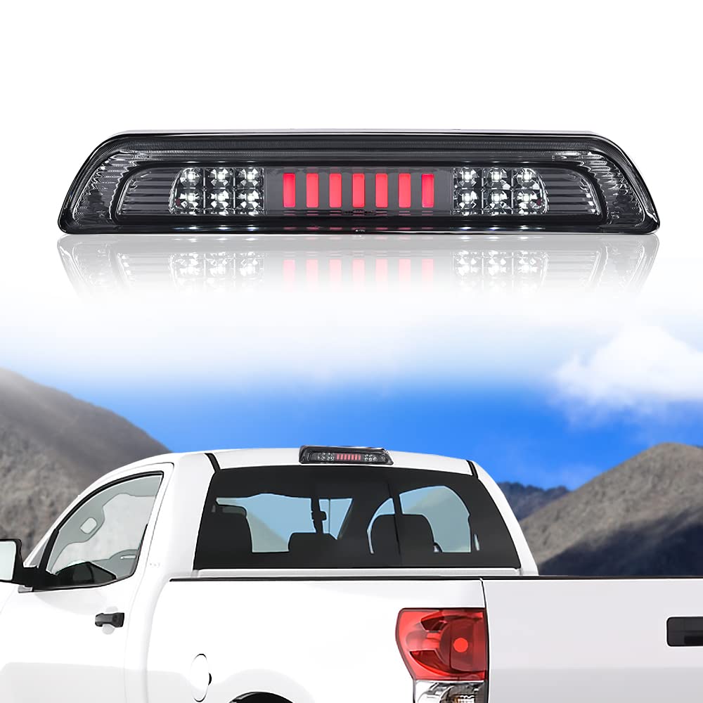 G-PLUS LED Third Brake Light Compatible with Toyota Tundra 2007-2018, Rear 3rd High Mount Cargo Light, Type I, Smoky Lens Clear Housing, 81570-0C050