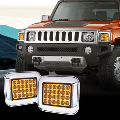 G-PLUS LED Corner Signal Lights Compatible with 2003-2009 Hummer H2 15060529, 15060530 Left Driver Side& Right Passager Side Smoke Lens Parking Lamps