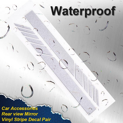 G-PLUS Rearview Mirror Carbon Fiber 5D Sticker Vinyl Stripe Decal Compatible with Car Accessories,2Pcs/Set (Silver)