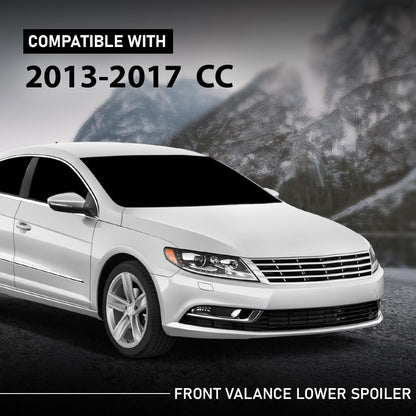 G-PLUS Front Lower Valance Spoiler Black 1pc Compatible with Volkswagen CC 2013-2017 3C88059039B9, VW1093125