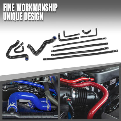 G-PLUS Radiator & Heater Hose Kit Compatible with Ford F150 F250 F350 Bronco Trucks Pickups with 5.0L/5.8L Engine 1988 1989 1990 1991 1992 1993 1994 FOTZ8260E, FOTZ8286D Black