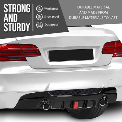 G-PLUS Rear Diffuser Compatible with BMW 3 Series E92 Coupe 2 Door M-Tech Bumper 2007-2013 Not Fit E90, E91 and Regular Bumper Model Rear Bumper Diffuser Lip Glossy Black