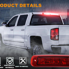 G-PLUS LED 3rd Brake Light for Jeep Cherokee 1997-2001 Chrome Housing Red Lens Side View