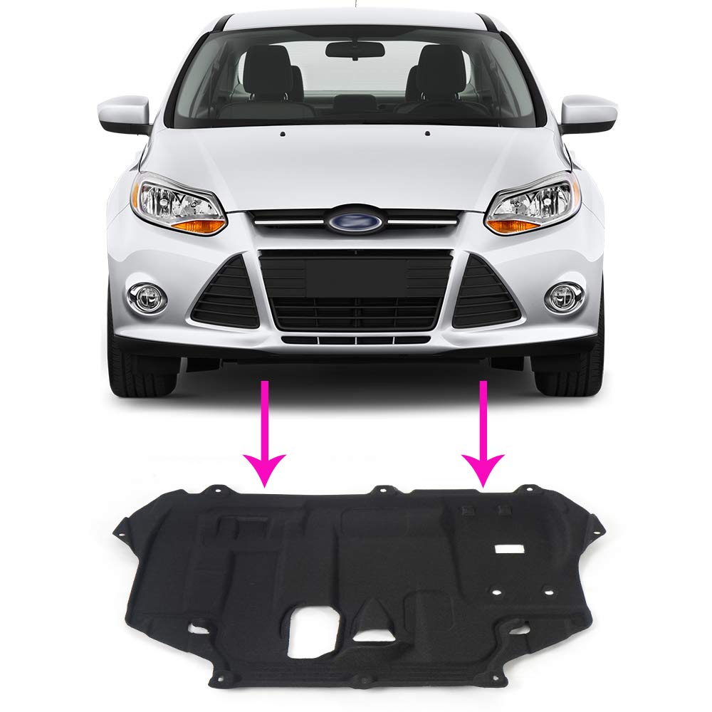 G-PLUS Front Splash Shield Under Engine Radiator Cover Compatible with Ford C-Max 2013-2018 / Focus 2012-2018 / Transit 2014-2017