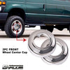 G-PLUS Front Wheel Center Cap Compatible with 94-08 4WD Van E150 E250 E350 F250 F350,Replacement Hub Cap Silver (2Pcs)
