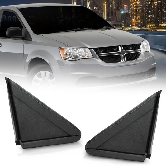 G-PLUS Mirror Flag Applique w/o Trim Compatible with Chrysler Town & Country 2008-2016 Mini Passenger Van/Fit Dodge Grand Caravan 2008-2020 LH & RH Exterior Side View Mirror Triangle Trim