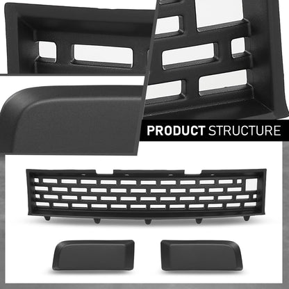 G-PLUS Front Bumper Grille Kit Compatible with Ford F150 SVT Raptor Crew Cab Pickup 4-Door 2011-2014 8PCS, AL3Z17757APTM AL3Z17E811A FO1042139, Black