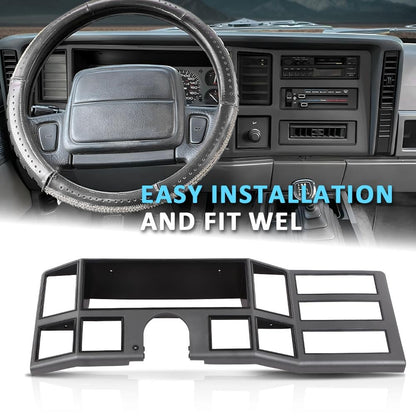 G-PLUS Dash Bezel Radio Surround Trim Compatible with 1984-1996 Jeep Cherokee XJ with Hole Silver
