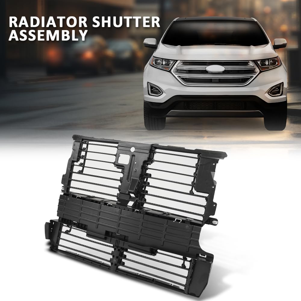 G-PLUS Radiator Shutter Assembly, Compatible with Ford Edge SE SEL Sport Titanium 2.0L 3.5L 2015-2018, FT4Z8475A，FT4Z-8475-A