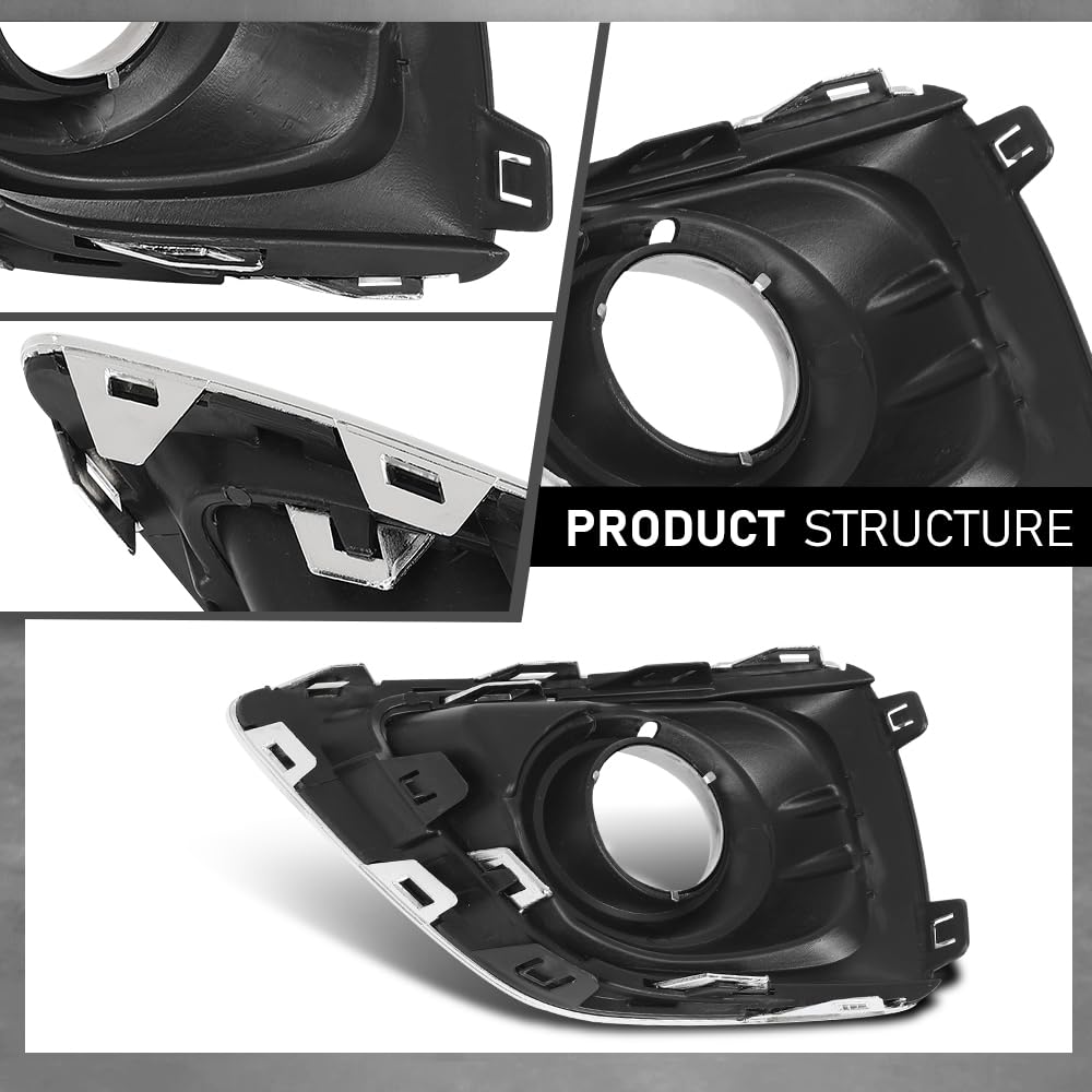 G-PLUS Fog Light Covers Front Passenger Right Side Hand Compatible with Buick Envision (submodel: Base, Essence, Preferred, Premium, Premium II) 2019 2020 42489939, GM1039266 Chrome Black