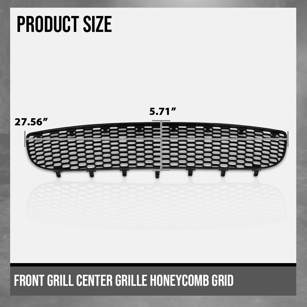 G-PLUS Front Grill Center Grille Honeycomb Grid Compatible with VW Beetle 2006-2010 1C0807681H, 1C0807681H01C Black