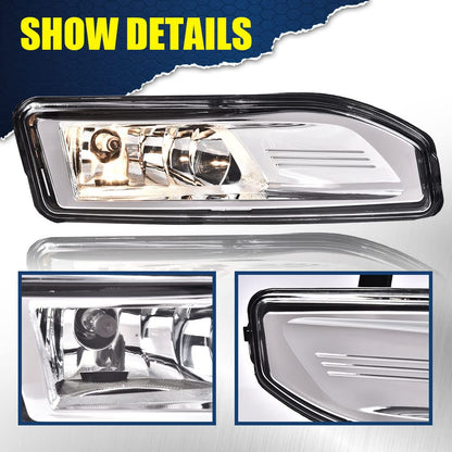 G-PLUS Fog Lights Assembly Replacement for 2017 2018 2019 Nissan Rogue/Kicks/Leaf/Versa Note S SL SR SV 4-Door Sedan OEM Clear Lens LED Fog Lamp,A Pair(Left+Right)
