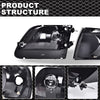 G-PLUS Headlights w/Bulbs, Fit Ford 1998-2003 F150/Fit 1997-2002 Expedition Bumper Headlamps, Clear Lens Chrome Housing Clear Reflector Left & RightBumper Headlamps,faros delanteros