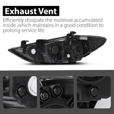 G-PLUS Headlights for Hyundai Elantra Sedan 2017-2018 Clear Lens Black Housing Amber Product Image