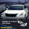 G-PLUS Headlights Compatible With 2013 2014 2015 Nissan Altima 4-Door Sedan Factory Style Automotive Halogen Model Headlamps (Clear Lens Chrome Housing Clear Reflector),faros delanteros