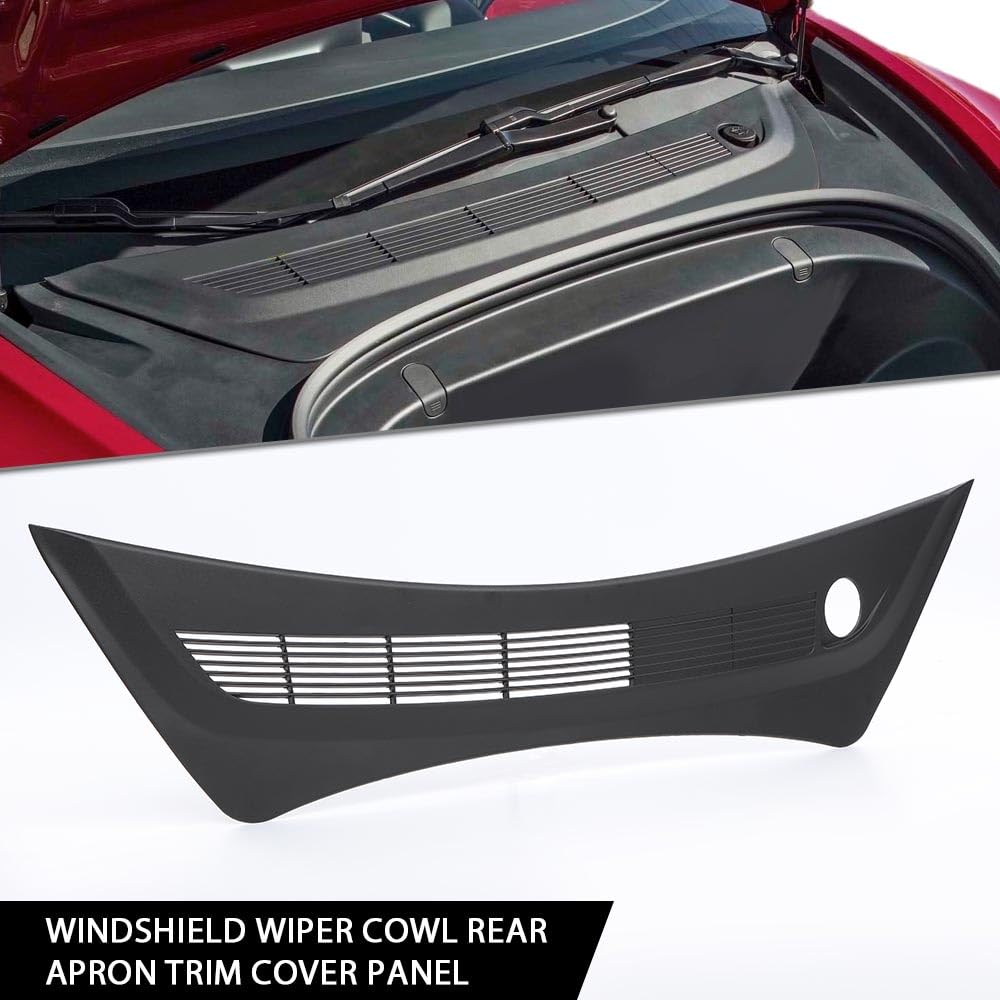 G-PLUS Windshield Wiper Cowl Rear Apron Trim Cover Panel Matte Compatible with 2017-2023 Tesla Model 3 108167500B,108167500E