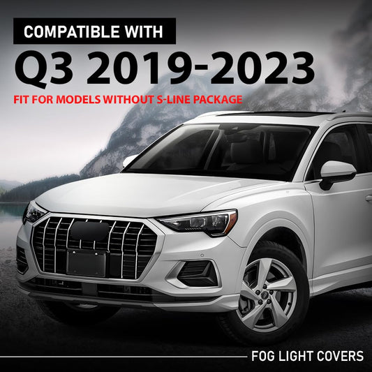 G-PLUS Pair Front Fog Light Covers, Compatible with Audi Q3 Prestige 2019/ Q3 (submodel: Komfort, Premium, Premium Plus, Progressiv, Technik) 2019-2023, Left Driver & Right Passenger Side 2PC