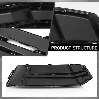 G-PLUS Pair Front Fog Light Cover Bumper Grille Bezel, Compatible with Audi S4 / A4 B9 S-LINE 2016-2018, LH Driver & RH Passenger 2PCS, 8W0807681F, 8W0807682F
