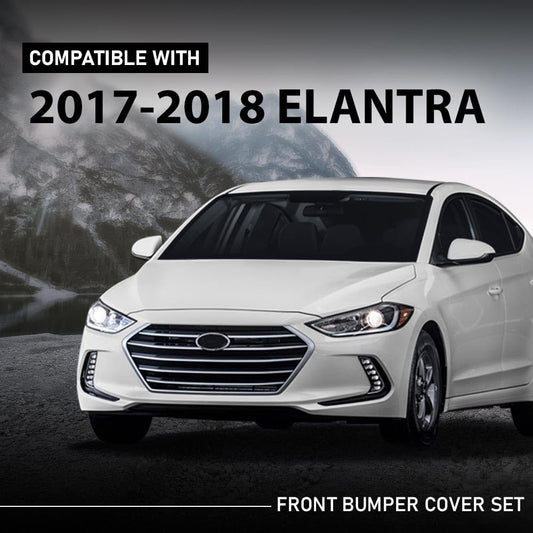 G-PLUS Front Bumper Cover Grille Set Compatible with Hyundai Elantra 2017-2018