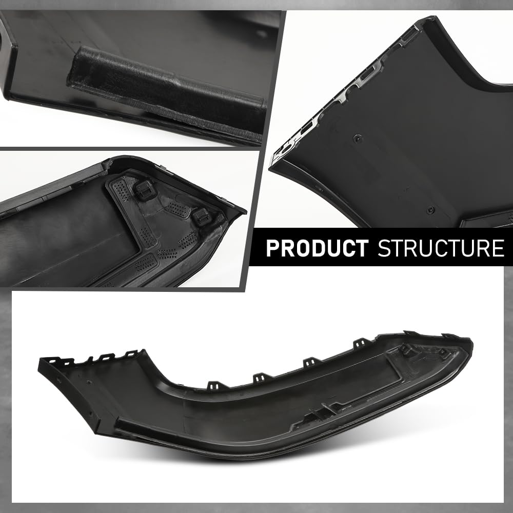 G-PLUS Front Upper Primed Bumper End Filler Compatible with Dodge Ram 1500 2019 2020 2021 2022, 68403910AE, 68403911AE, CH1017103, CH1016103, Black