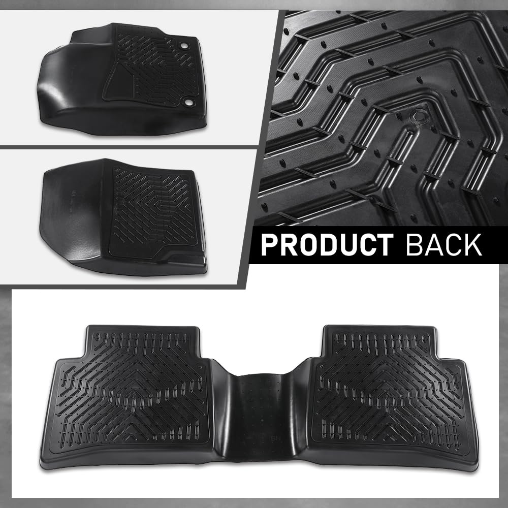 G-PLUS Floor Mats Compatible with Toyota Corolla Sedan 2020-2024 1st & 2nd Row Liner All Weather Full Cover Protection TPE Floor Cargo Liners Black