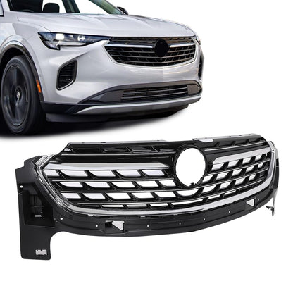 G-PLUS Front Bumper Upper Grille Chrome Black Compatible with Buick Envision Avenir 2021 2022 2023 84899914