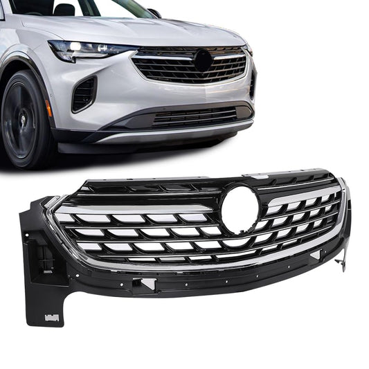 G-PLUS Front Bumper Upper Grille Chrome Black Compatible with Buick Envision Avenir 2021 2022 2023 84899914
