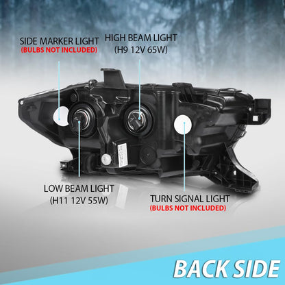 G-PLUS Headlight Assembly Left Side Compatible with Toyota Tacoma SR Crew Cab/Extend Cab Pickup 2019-2023 White