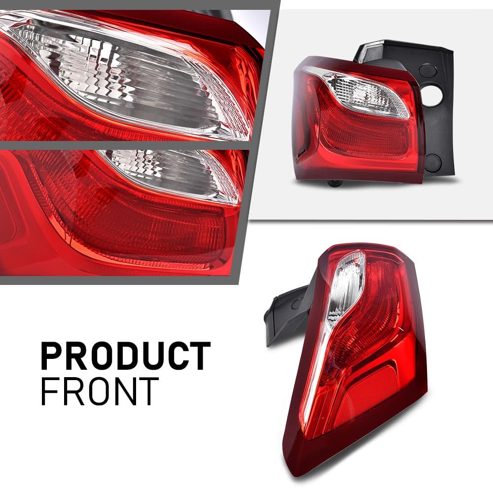 G-PLUS Rear Outer Left Tail Light Assembly w/Bulbs Compatible with Chevy Equinox 2018 2019 2020 Left Rear Brake Lamp Luces Traseras, GM2804132, 19418086, Red Lens